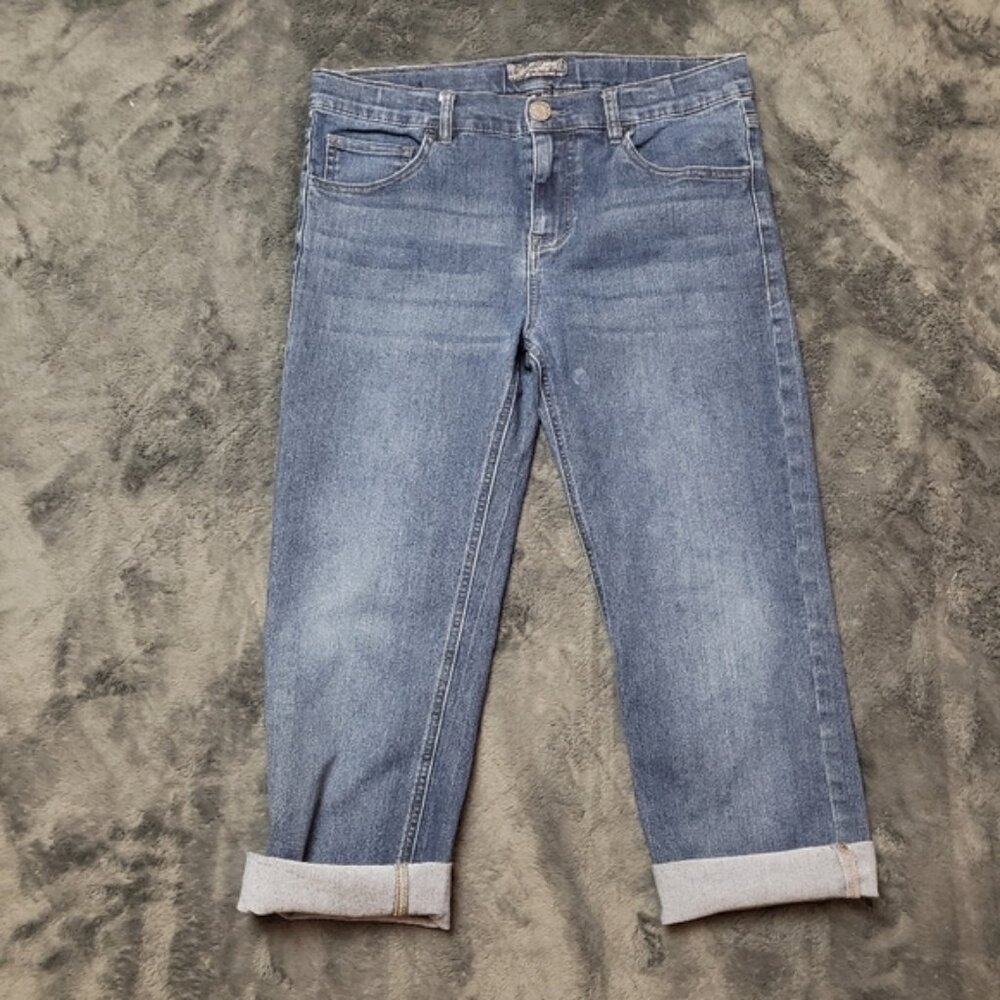 Silver Jeans Capri Cropped Jeans Denim Girls Size 16 Embroi